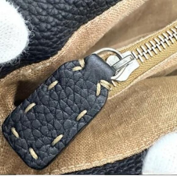 FENDI Black Leather Messenger Bag - Picture 16 of 16